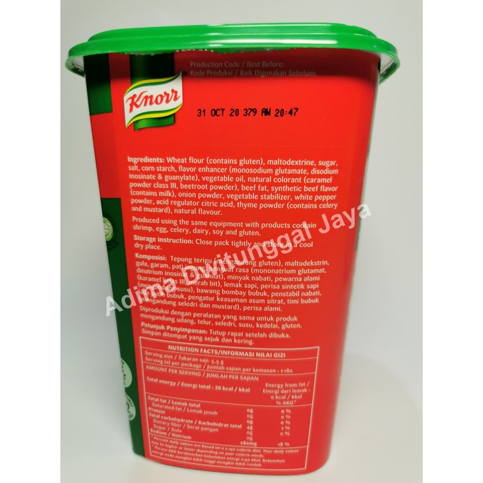 

Terbatas - Saus Demi Glace 1Kg Knorr / Knorr Tub Demi Glace/ Bumbu Penyedap/Saus