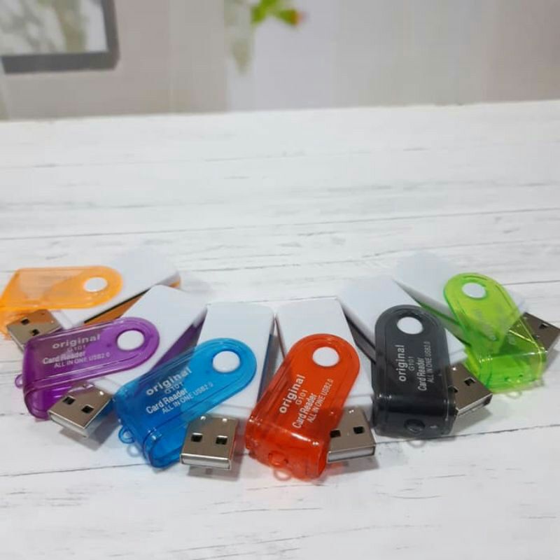 Card Reader USB 4 Slot/All In One USB Card Reader/Konektor Memori Card/Random Color