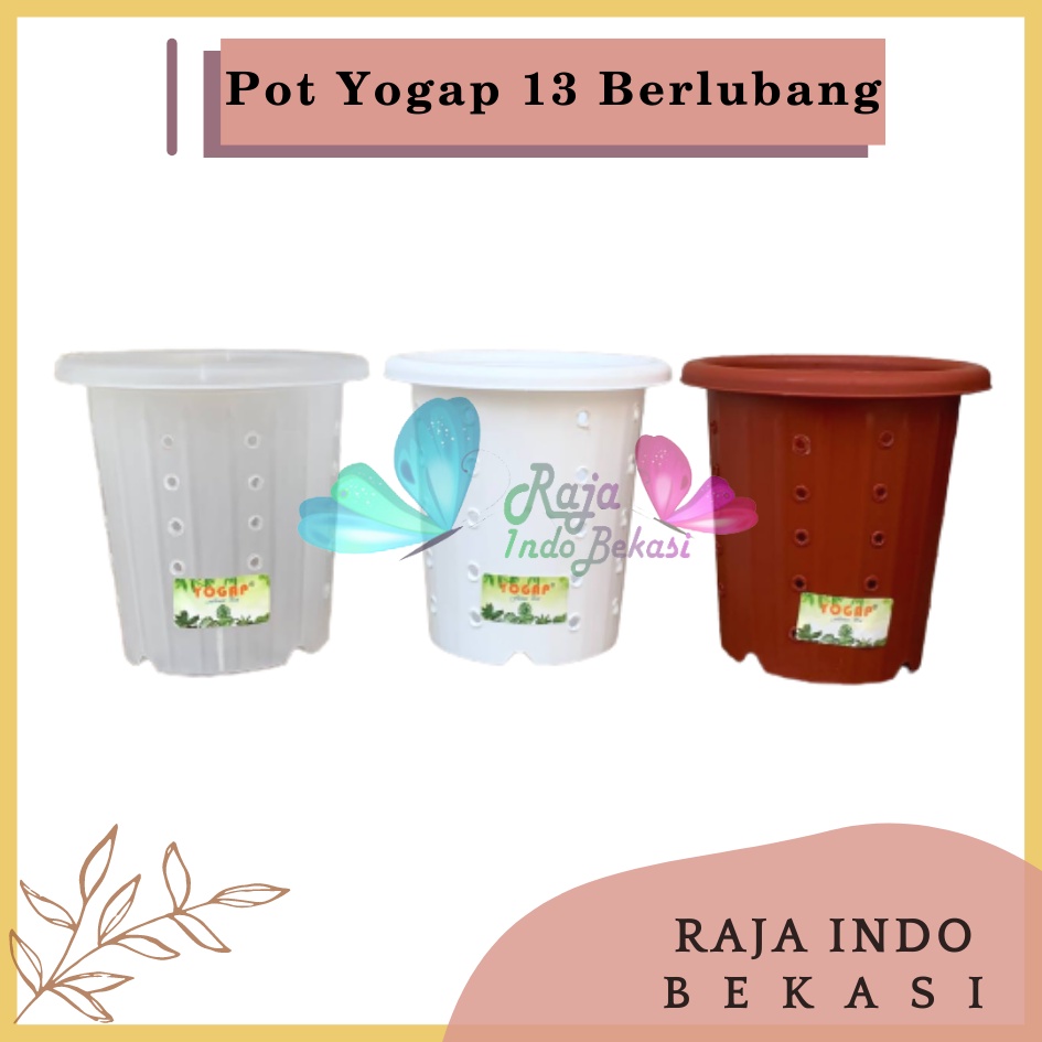 Pot Yogap 13 Putih Bening Transparan Merah Bata Merah Coklat Terracota Terracotta Berlubang