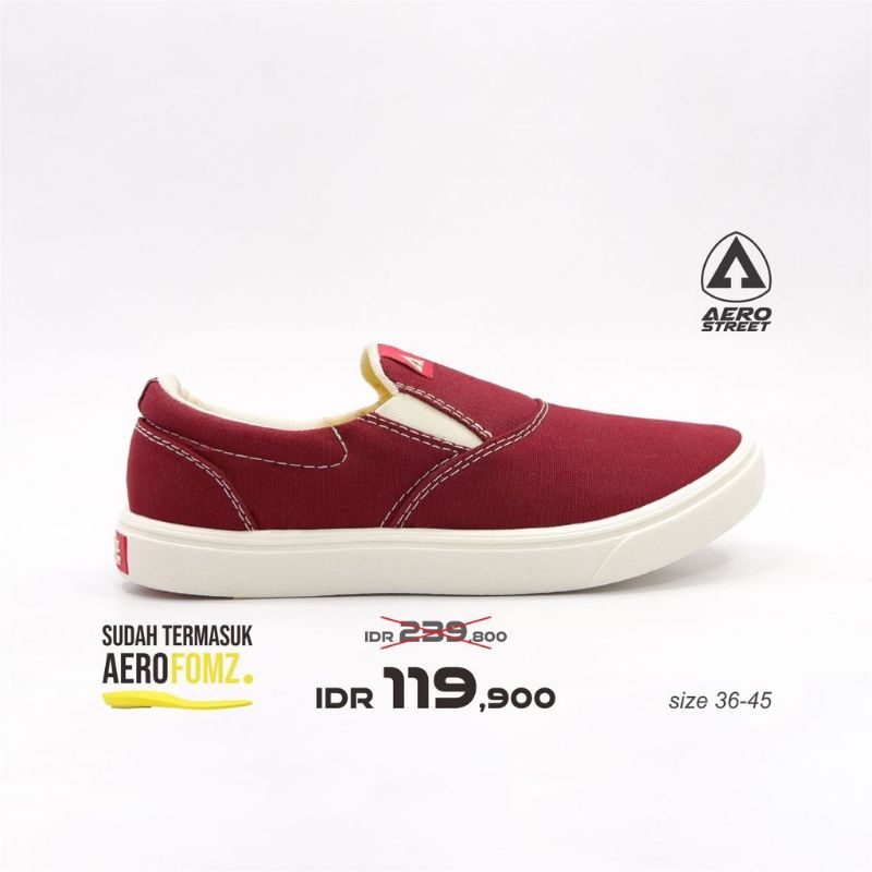 Aerostreet 37 comfy maron sepatu slip on casual