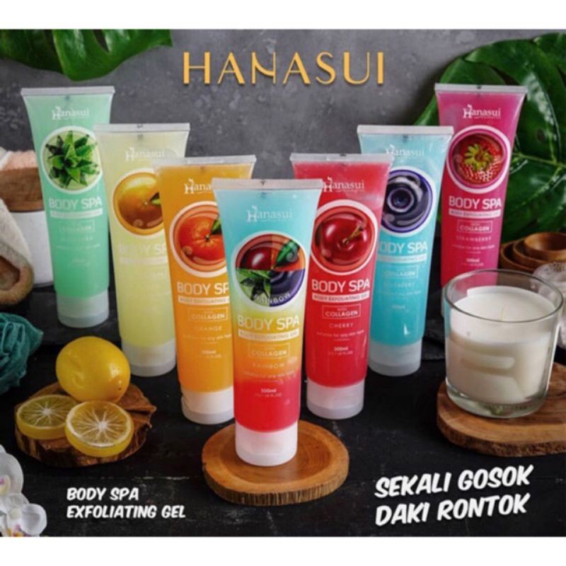 Jual HANASUI Body Spa Exfoliating Gel With Collagen 300ml | Shopee ...