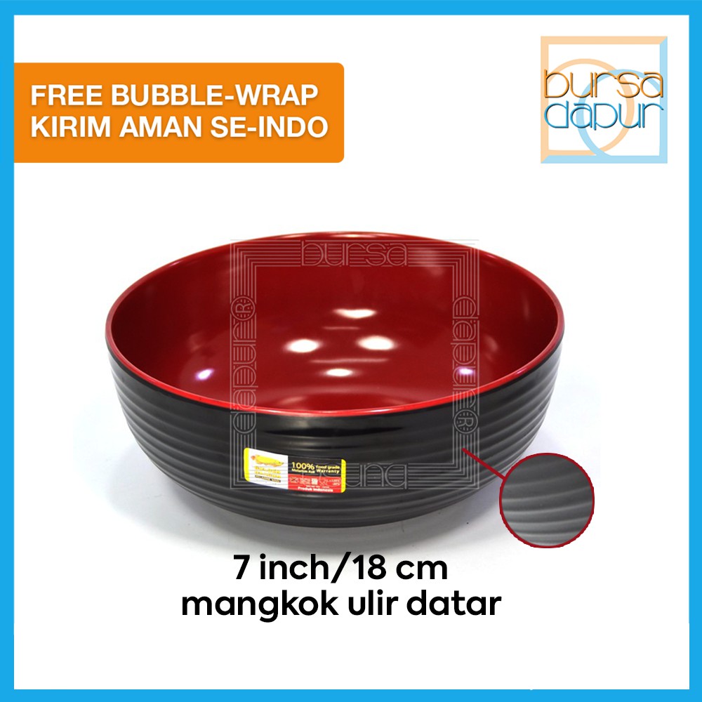 Jual Golden Dragon Melamine Redblack Mangkok Ulir Datar Mangkok Besar 7 Inch 18 Cm 4550