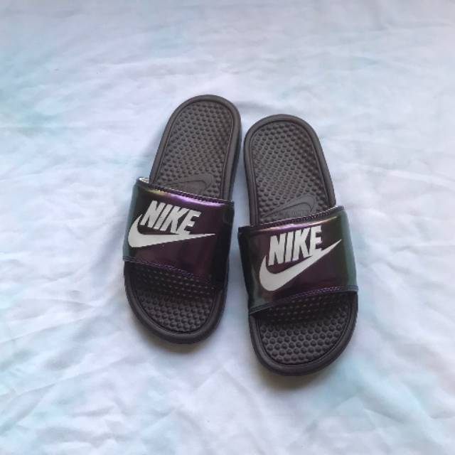 nike benassi slides purple