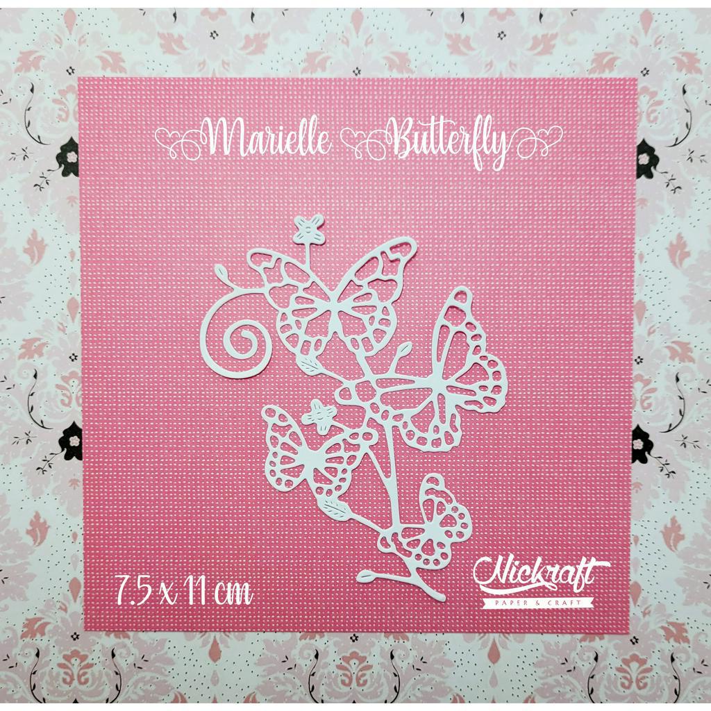 

MARIELLE BUTTERFLY - Hiasan Scrapbook Jurnal Die Cut Bujo Kupu Swirl