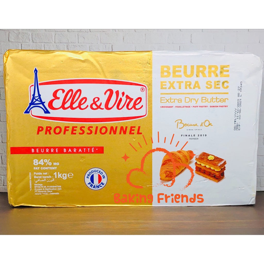 BUTTER SHEET ELLE VIRE UNSALTED EXTRA DRY FAT 84% 1KG