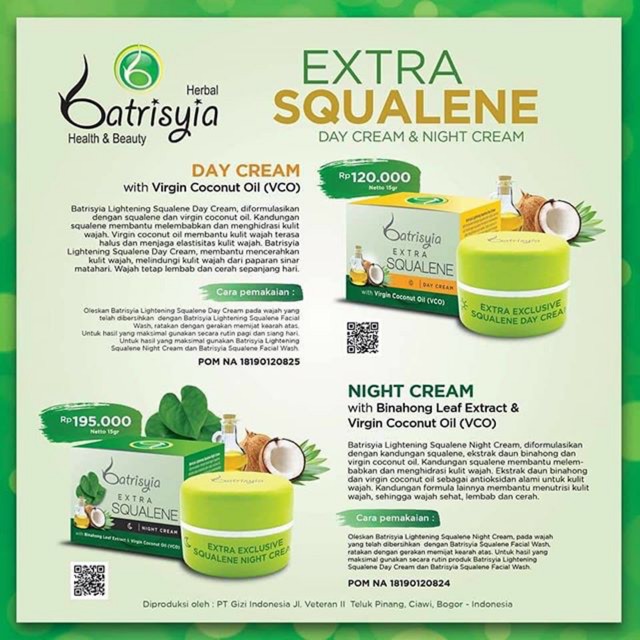 

BATRISYA CREAM EXTRA SQUALENE