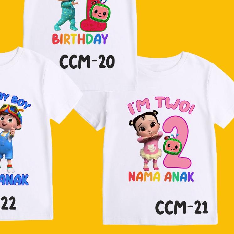 ➥ Cocomelon - Kaos Anak Baju Cocomelon Baju Couble Keluarga Sablon Nama Ulang Tahun Anak ✼