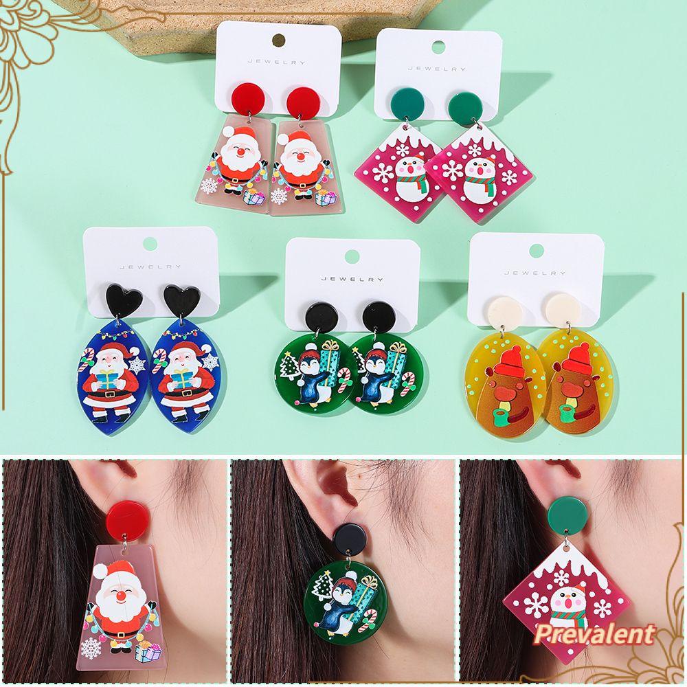 Anting Bentuk Lonceng Natal Bahan Akrilik Untuk Wanita