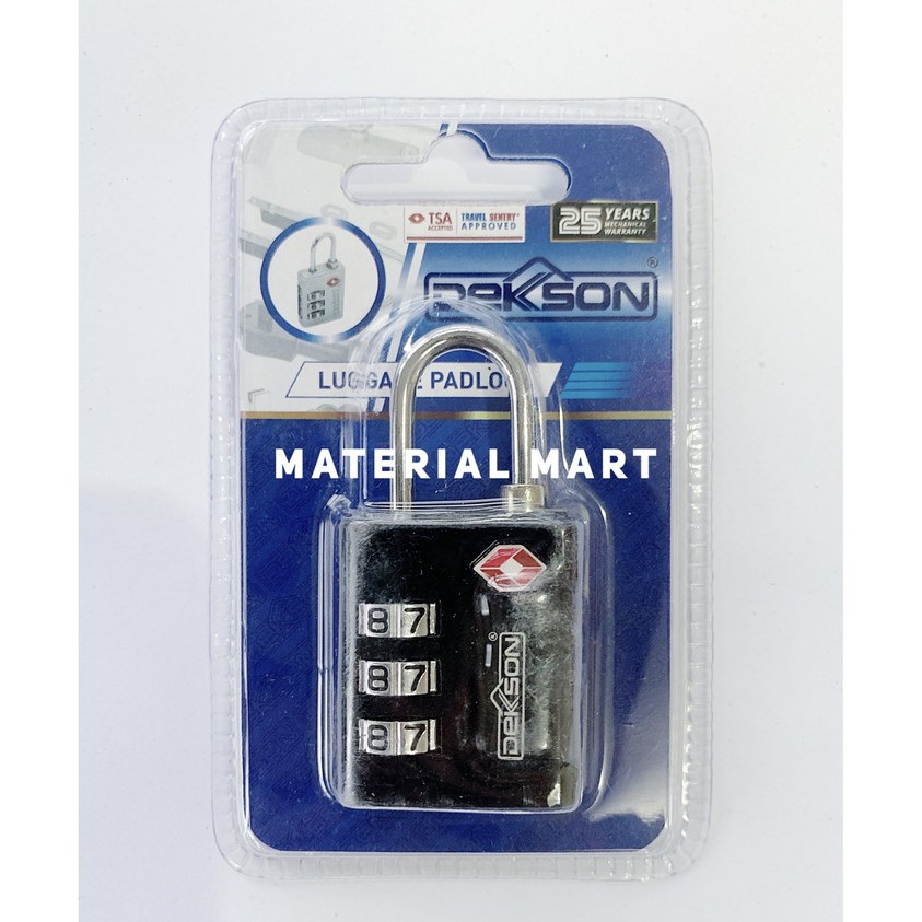 (1 PC) Gembok Nomor Dekson PREMIUM | Gembok Koper Dekkson | Padlock | Material Mart