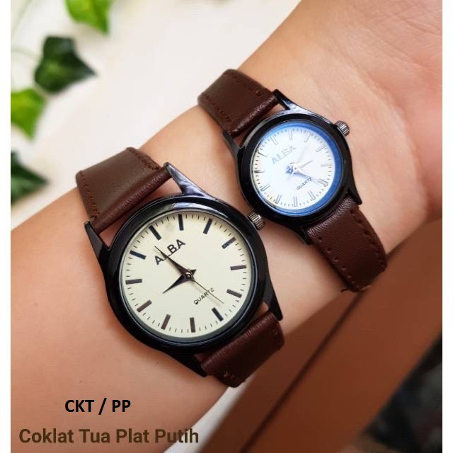 WBS ✅COD JAM TANGAN COUPLE ALBA VINTAGE CASUAL GROSIR IMPORT KULIT PREMIUM ANALOG PRIA WANITA PASANGAN TERBARU ANAK REMAJA MURAH PREMIUM AL008 /C9/C10-6