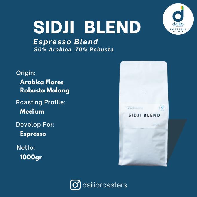 

Biji Kopi Espresso SIDJI BLEND 30% Arabika 70% Robusta 1000 Gr Dailio