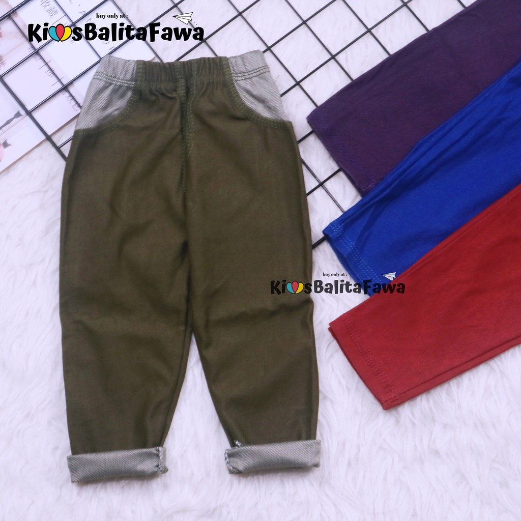 KANTONG Jeans Legging Anak uk Bayi - Remaja / Laki Perempuan Celana Panjang Anak Polos Denim Legging babycinnamon