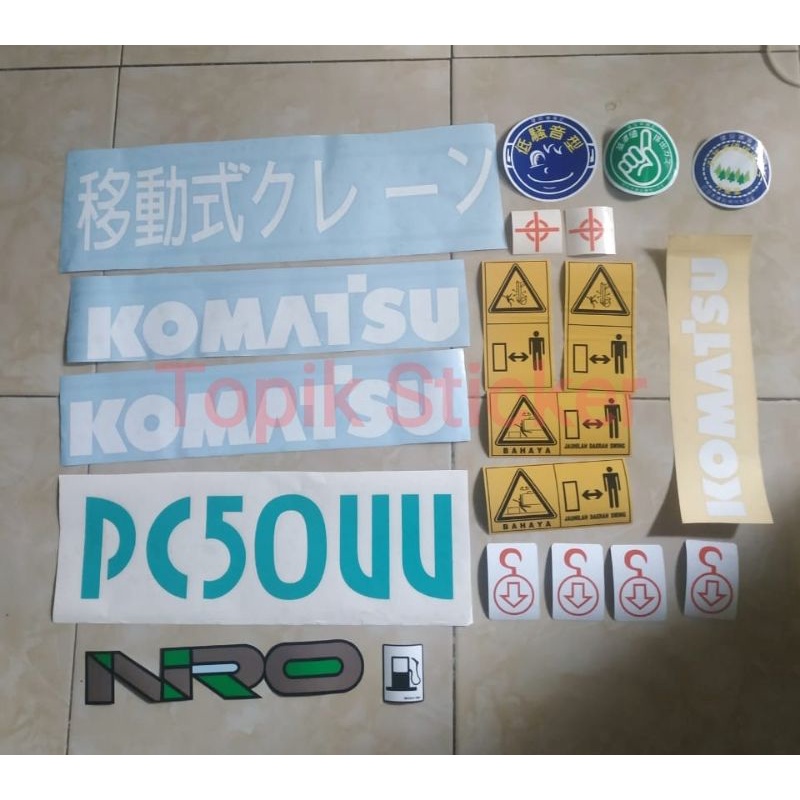 Sticker mini Excavator KOMATSU PC50UU Stiker Alat Berat