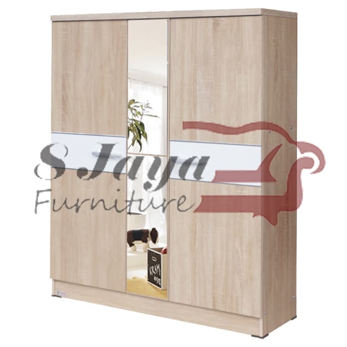 Lemari Sepatu Sendal Minimalis Huga 4310 Pintu 3 Rak Susun Kayu Kaca Kokoh Kuat Tebal Anti Rayap