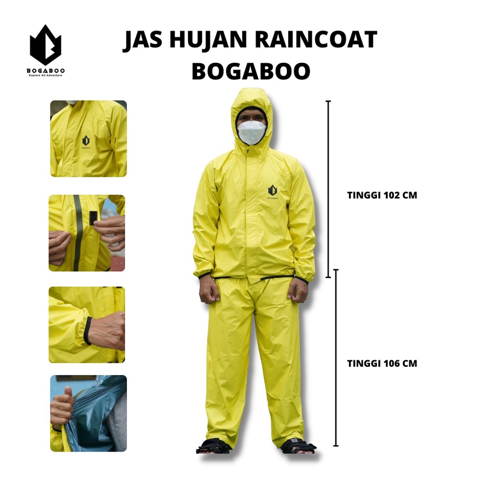 [ COD ] Jas Hujan Bogaboo Full Sealed - Raincoat - Jas Hujan Setelan -Mantel Hujan - Jas Hujan Ponco - Mantel - Hujan - Jas hujan kangguru