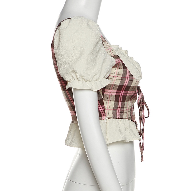 #Sisjuly# Wanita Musim Panas Baru Pakaian Wanita Warna Solid Slim Fit Dipotong Pusar Fashion Square