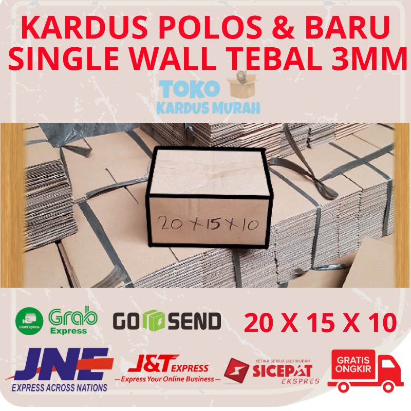 

Kardus Box Karton Polos Baru Packing Kotak Dus Bok Tebal 3mm Single Wall Harga 1 Lembar 20 x 15 x 10