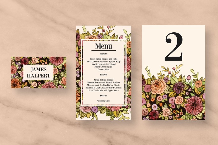 Vintage Floral Wedding Invitation Bundle - Photoshop