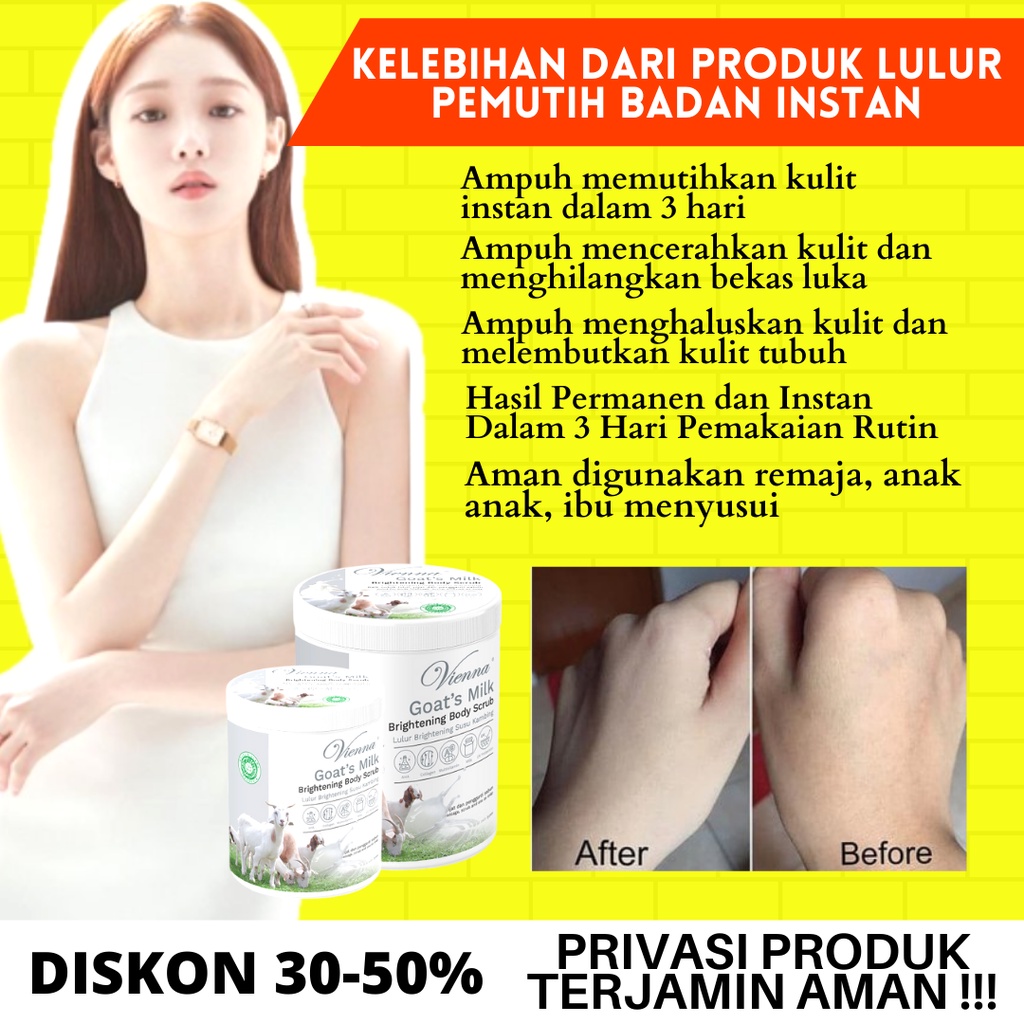 LULUR BADAN VIENNA WHITENING BODY SCRUB 1000ML BODY SCRUB PEMUTIH BADAN BPOM ORIGINAL