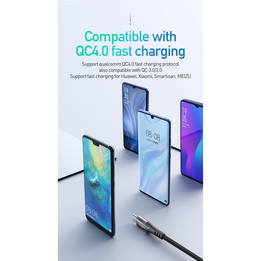 Mcdodo Auto Disconnect Kabel Data USB Type C Fast Charging Super Charge 5A SCP VOOC QC 3.0/4.0