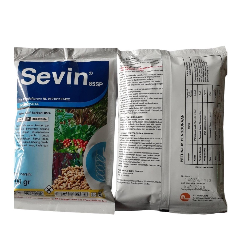 Sevin 85 SP 100gr Original Obat Hama Ulat Produksi Agricon