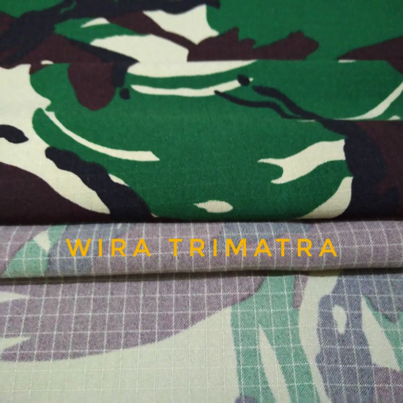 Bahan kain doreng loreng ripstop micropoly untuk PDL TNI AD TNI AL TNI AU