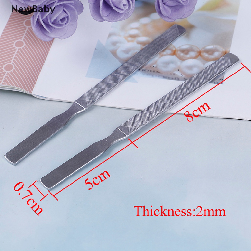 NewBaby Stainless steel metal file nail art beauty dual sided pedicure manicure tool ID