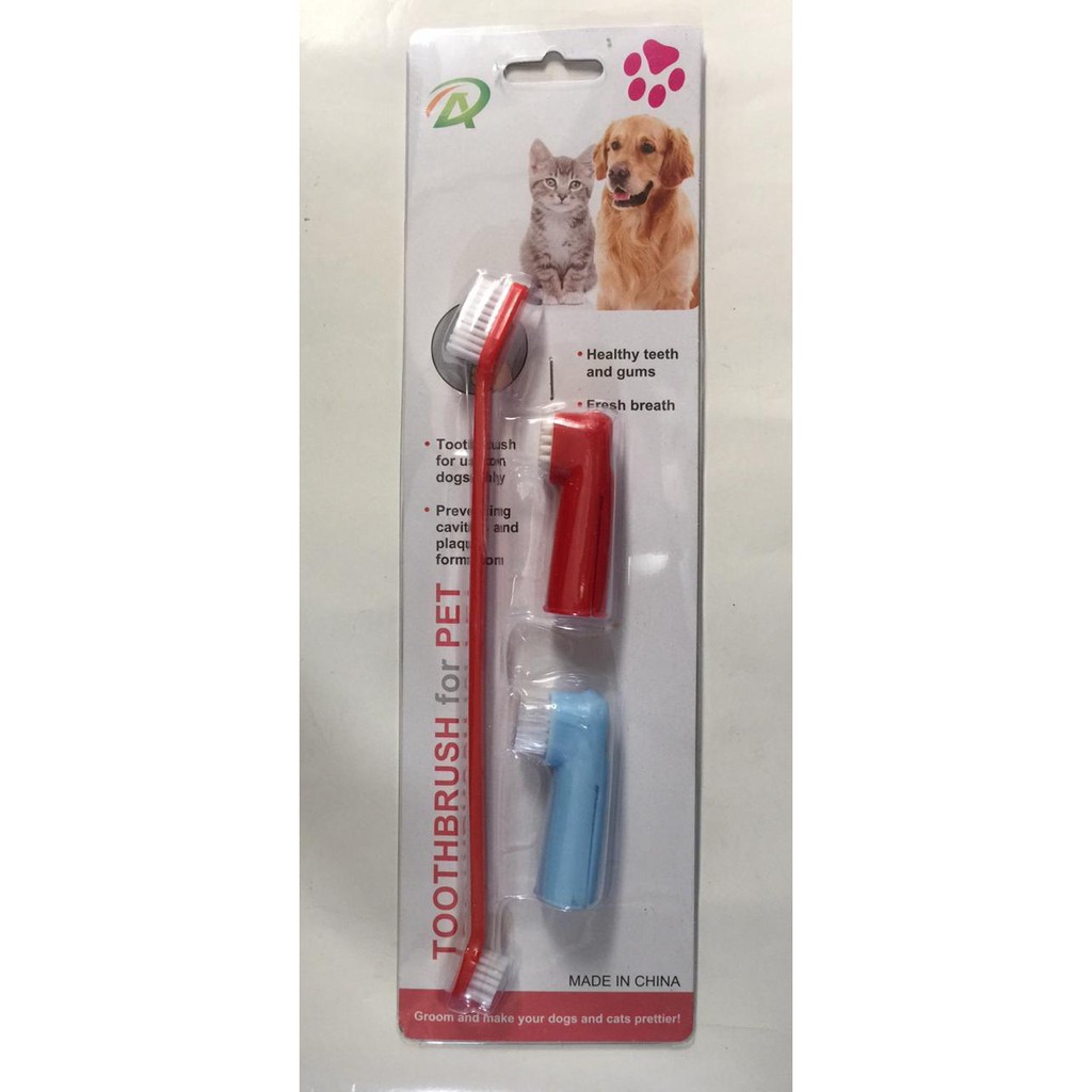 B001 Set Sikat Gigi Kucing Anjing Toothbrush For Pet