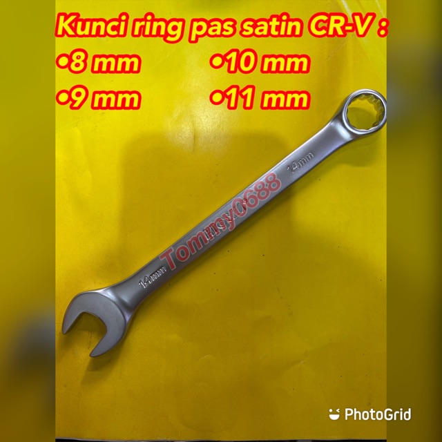 KUNCI RING PAS 8 9 10 11 MM HD SATIN CRV CHROME VANADIUM KUNCI BAUT