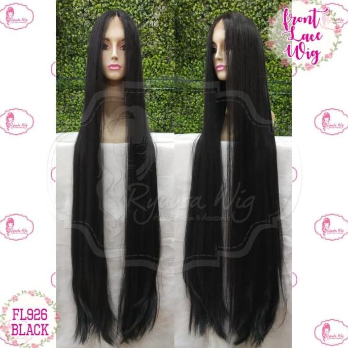 FRONT LACE WIG Extra Long 100cm Straight Lurus Hitam Coklat Pirang Star Seller Termurah