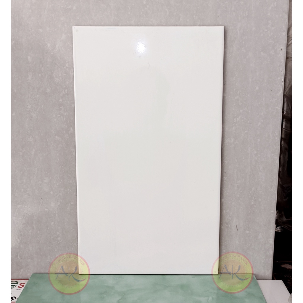 Keramik Dinding 25x40 Glossy White / Putih Polos