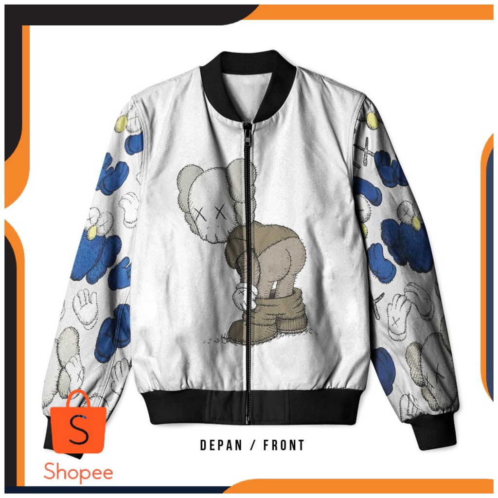 BEST SELLER - Jaket Bomber Pria Wanita Uniqlo x Kaws 01 Fullprint Wanita Pria S M L XL 2XL 3XL