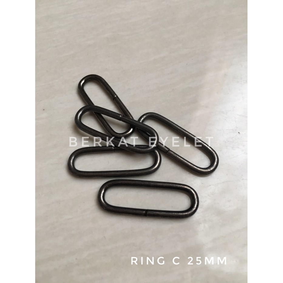 Ring C Oval 25mm - 27mm Nikel / Black Nikel per 100pcs