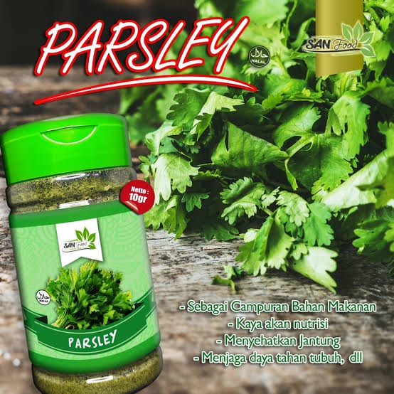 

Sanfood Parsley flake dry kemasan Botol Atau Pouch Klip