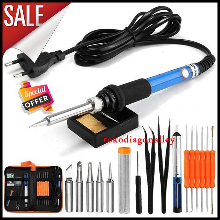 Solder Listrik 60 Watt Murah Paket Penyedot Penghisap Timah Set Kit Lengkap Komplit Station 220v