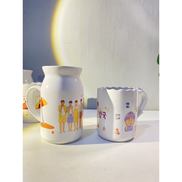 Mug Gelas BTS Kpop Bangtan Boys Jungkook Jin Mic drop Taehyung Jimin Suga Jhope fake love Rapmon RM 