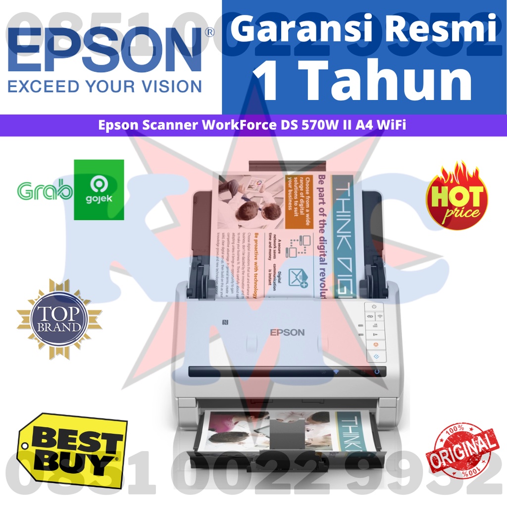 Scanner EPSON Workforce DS 570W II A4 WiFi DS570W