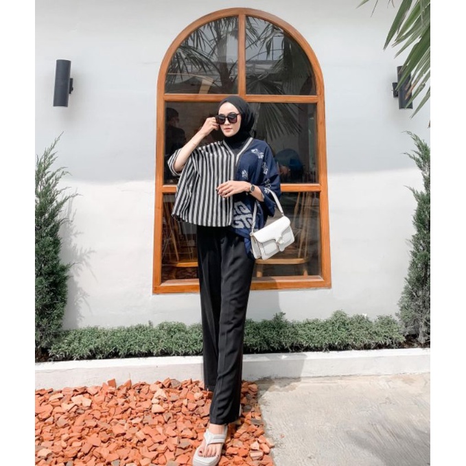 blus tenun jepara kombinasi lurik baju tenun wanita terbaru fashion tenun pakaian tenun terbaru