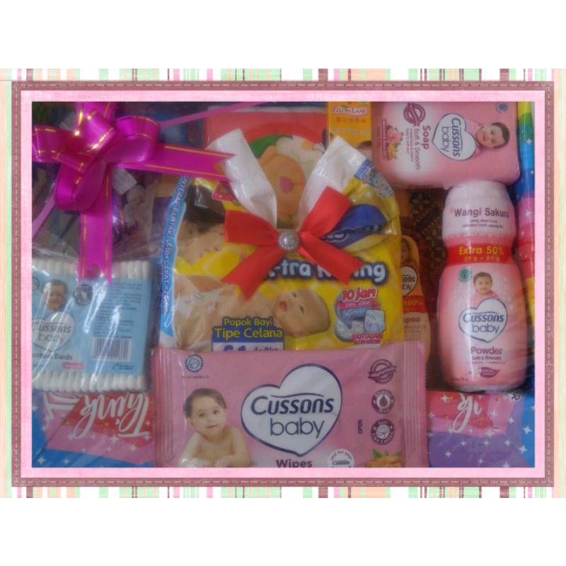 Parcel Bayi / Parcel Kado Bayi Paket Reguler Tanpa Baju-Lengkap Pink