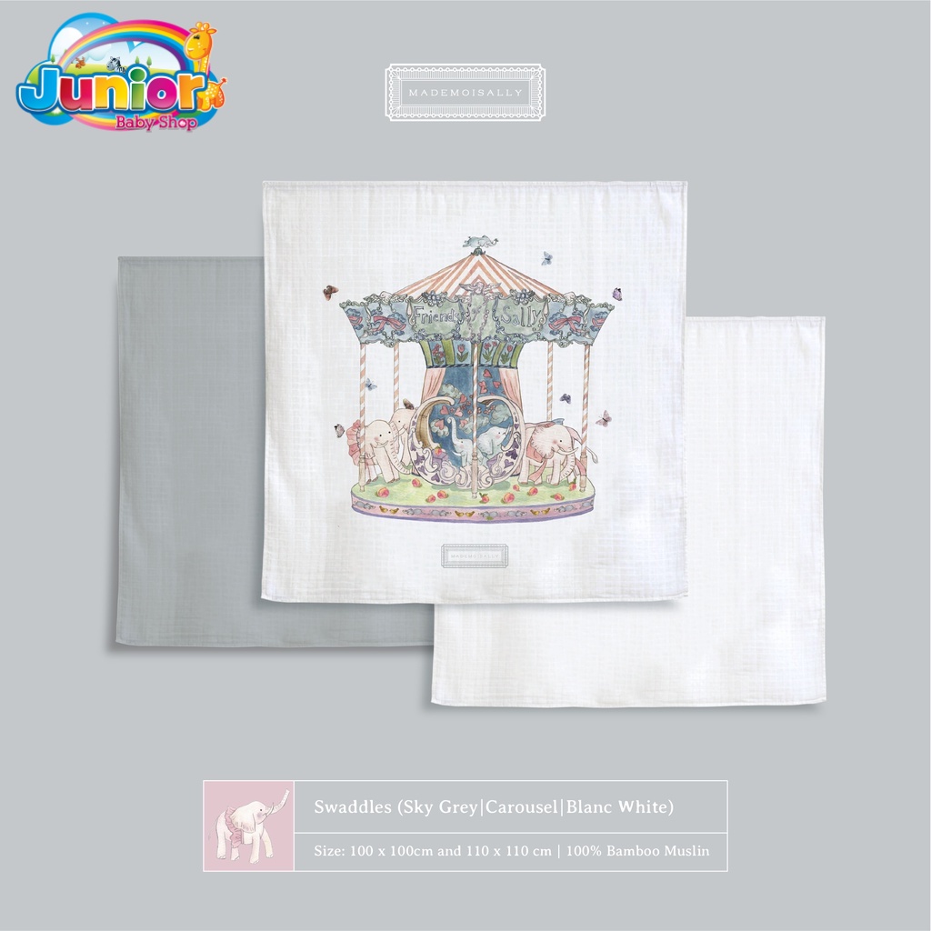 Mademoisally Bamboo Muslin Carousel Swaddle