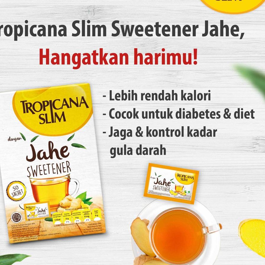 

ボ Tropicana Slim Sweetener Jahe 50 sch - Pemanis untuk Bantu Batasi Gula LANGSUNG CHECKOUT 3580 ◈