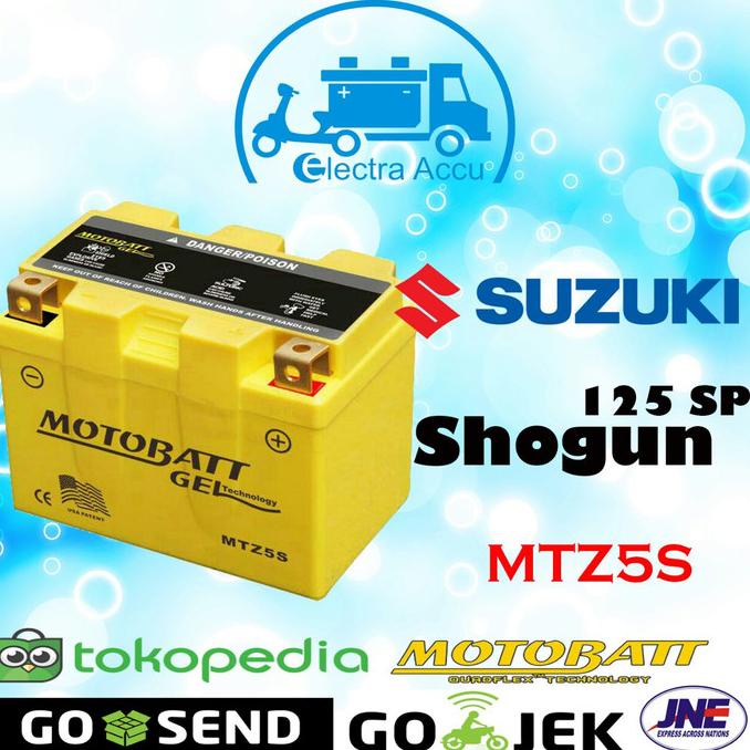 Aki motor Suzuki Shogun 125 SP Motobatt MTZ5S aki kering / gel electra87 Juara