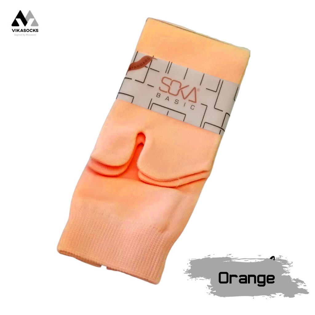 Kaos Kaki Soka Jempol Basic Wanita Hijab Muslimah Size M Pendek Warna Polos-M-Orange|OrangeTua