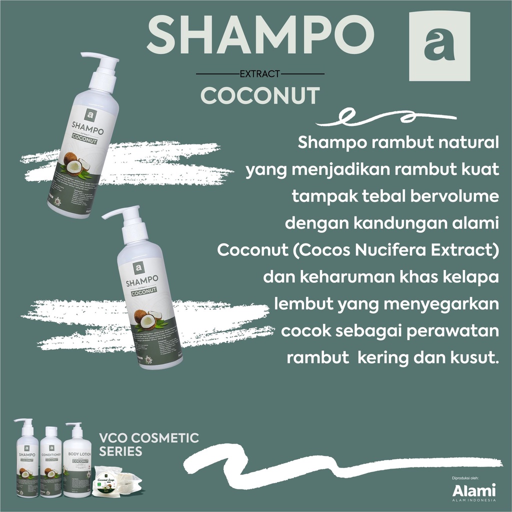 Shampo Vco coconut extrak kelapa 250 gr | alami alam indonesia