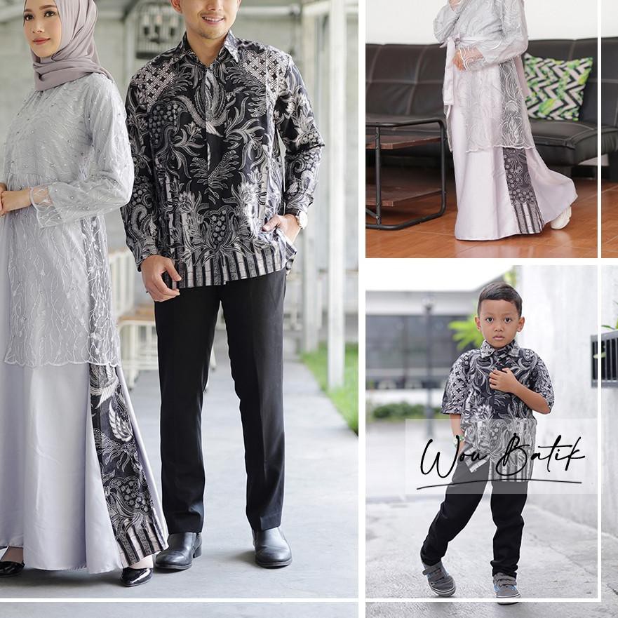 Bagus [REAL PIC & ] WOU BATIK COUPLE ANINDYA BROKAT - Couple Batik Gamis couple Sarimbit Brokat - KG