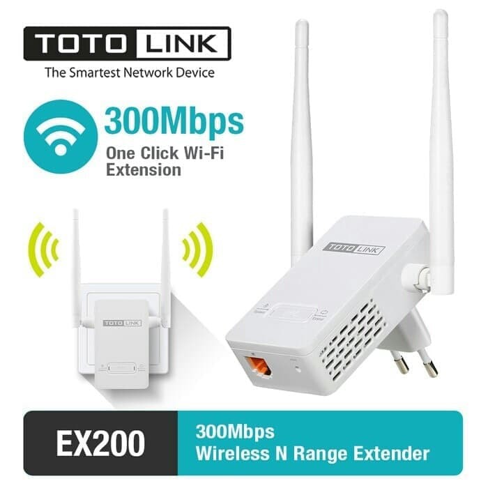 Totolink EX200 Wireless N Range Extender 300Mbps Resmi Perluas sinyal WIFI