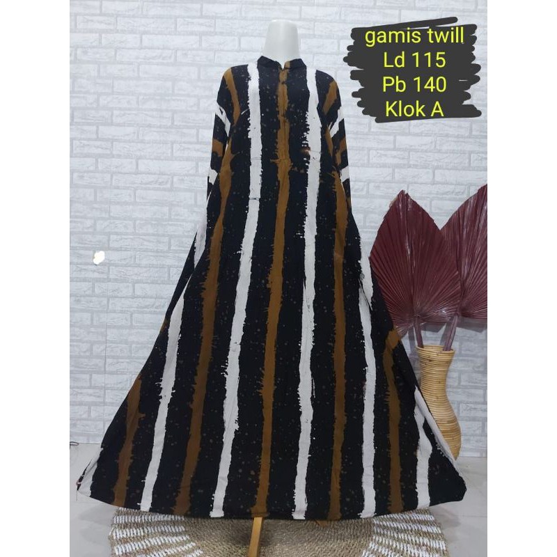 Gamis Twill Motif Garis
