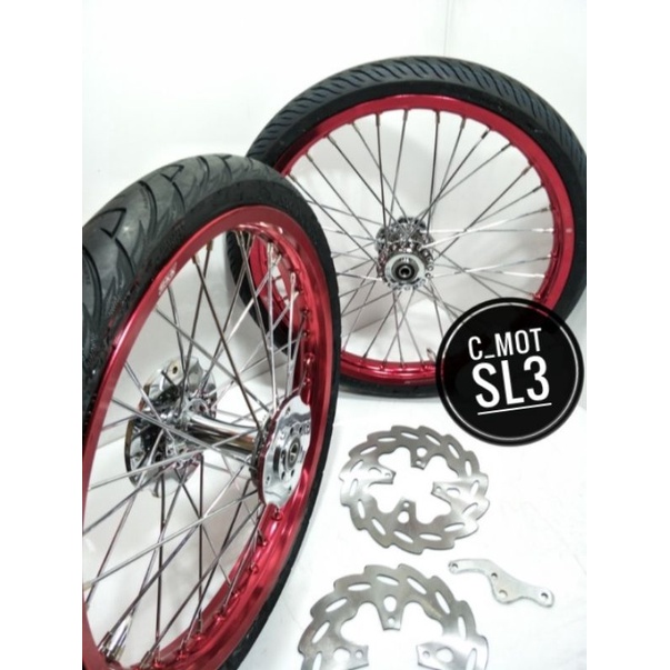 sepaket velg tromol becak cb150 old new CBR 150R Sonic 150 plus ban ring 17