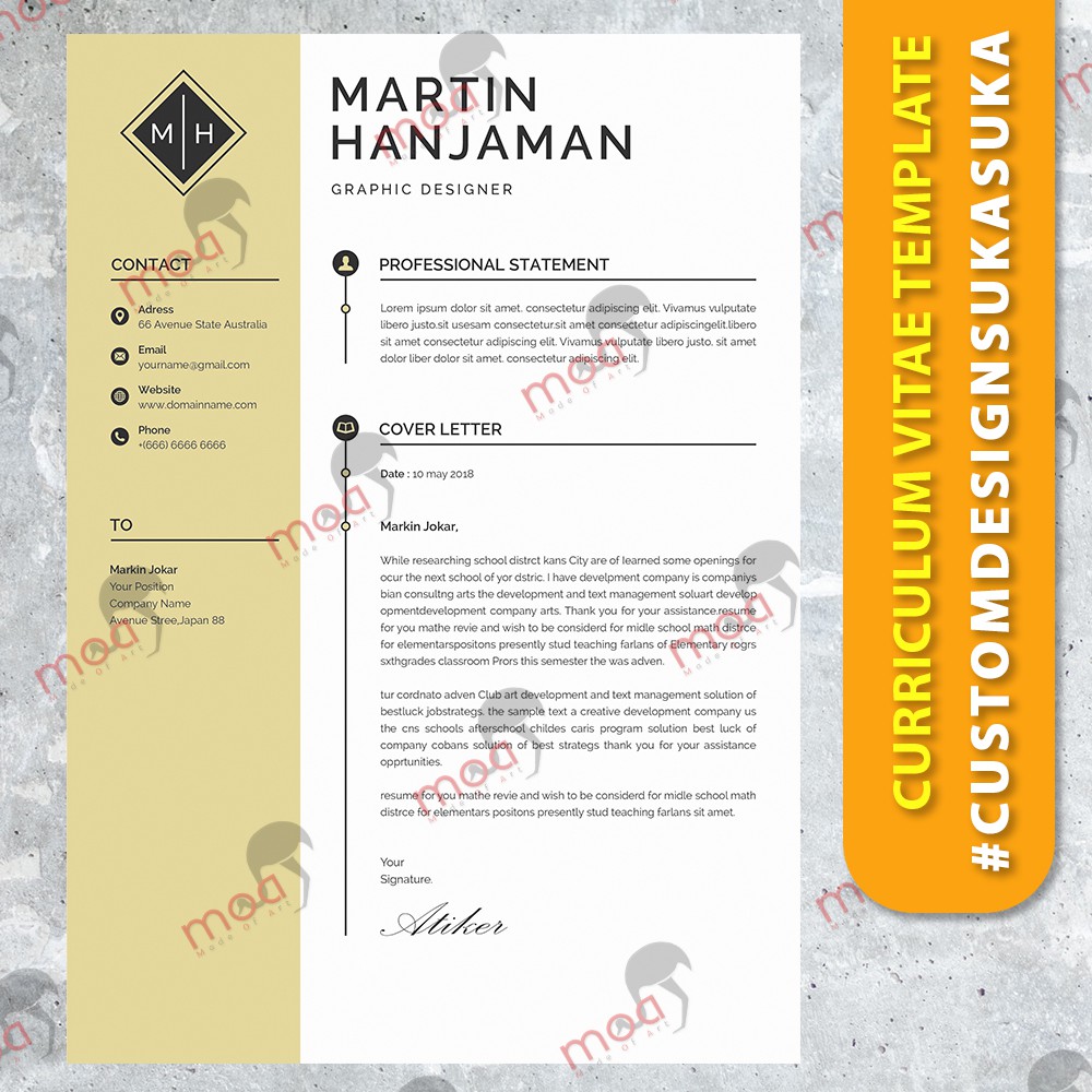 Cv Template Photoshop Curriculum Vitae Resume Cover Letter Lamaran Kerja Premium 19 Editable Shopee Indonesia