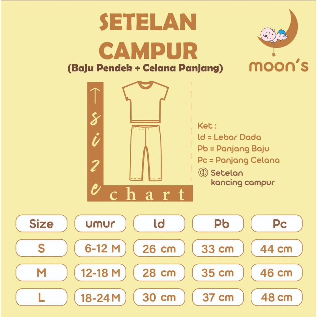 NEWBORN MOONS STELAN PANJANG PREMIUM BABYMOON STELAN BAJU BARU LAHIR NEWBORN BAJU BAYI BAJU PANJANG